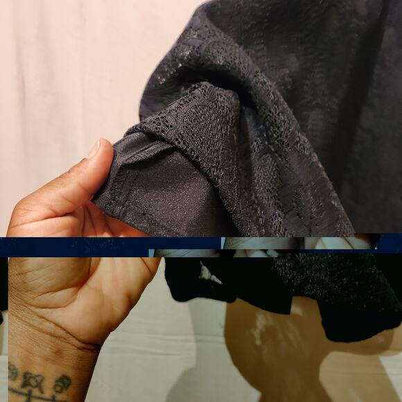 Aqua Dark Romantic Sz S Black Lace Strapless Sweetheart Fit & Flare Party Dress - Picture 4 of 8